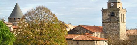 Vu sur le centre ville de Villeneuve-Minervois