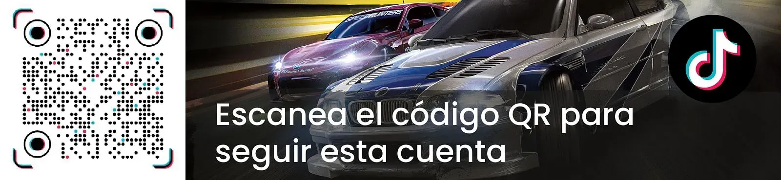 A picture of two cars next to a qr code that says