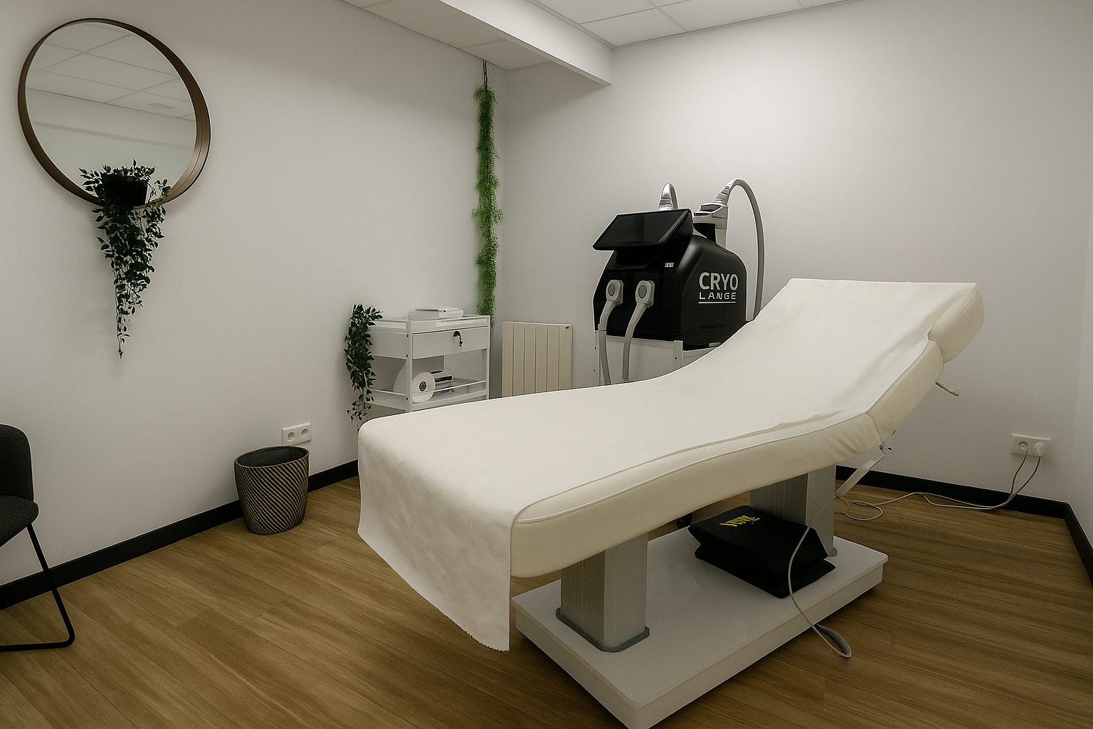 Pièce dédiée aux séances de cryolipolyse.