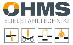 Ein Logo für Ohms Edelstahltechnik mit verschiedenen Symbolen