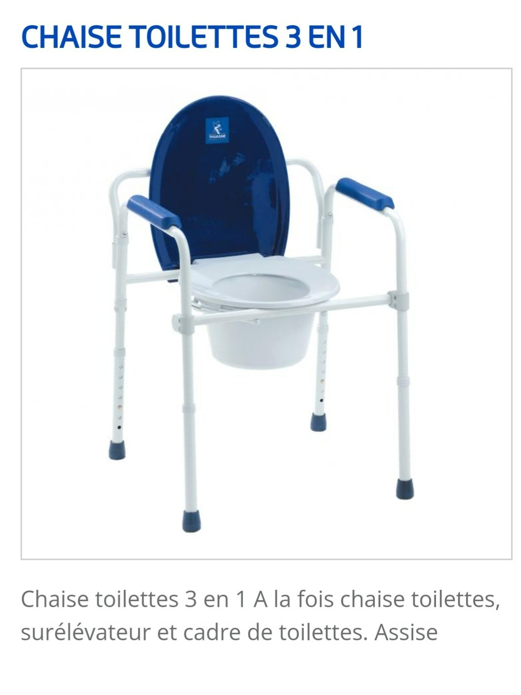 Chaise toilette 3 en 1