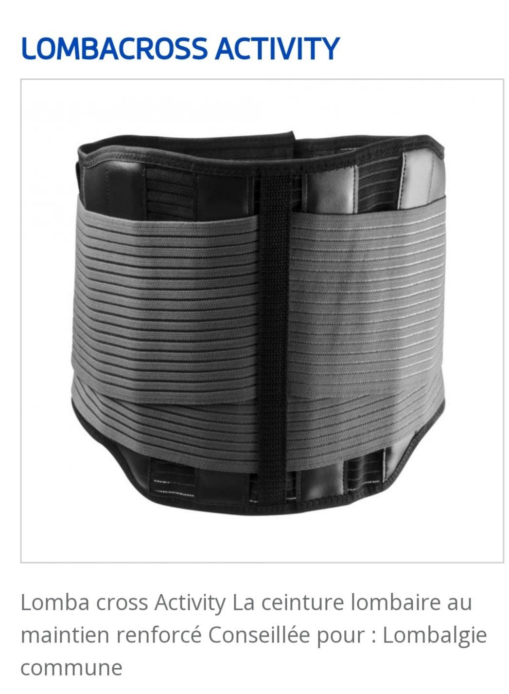 Ceinture de maintien