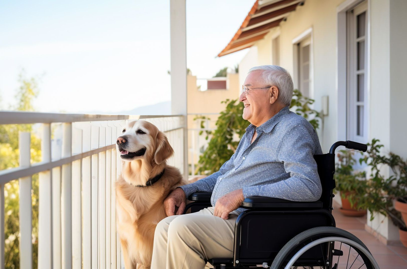 Homme en fauteuil roulant