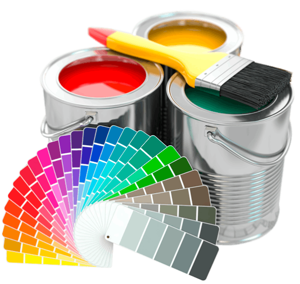 Farbpalette, Farbeimer, Pinsel