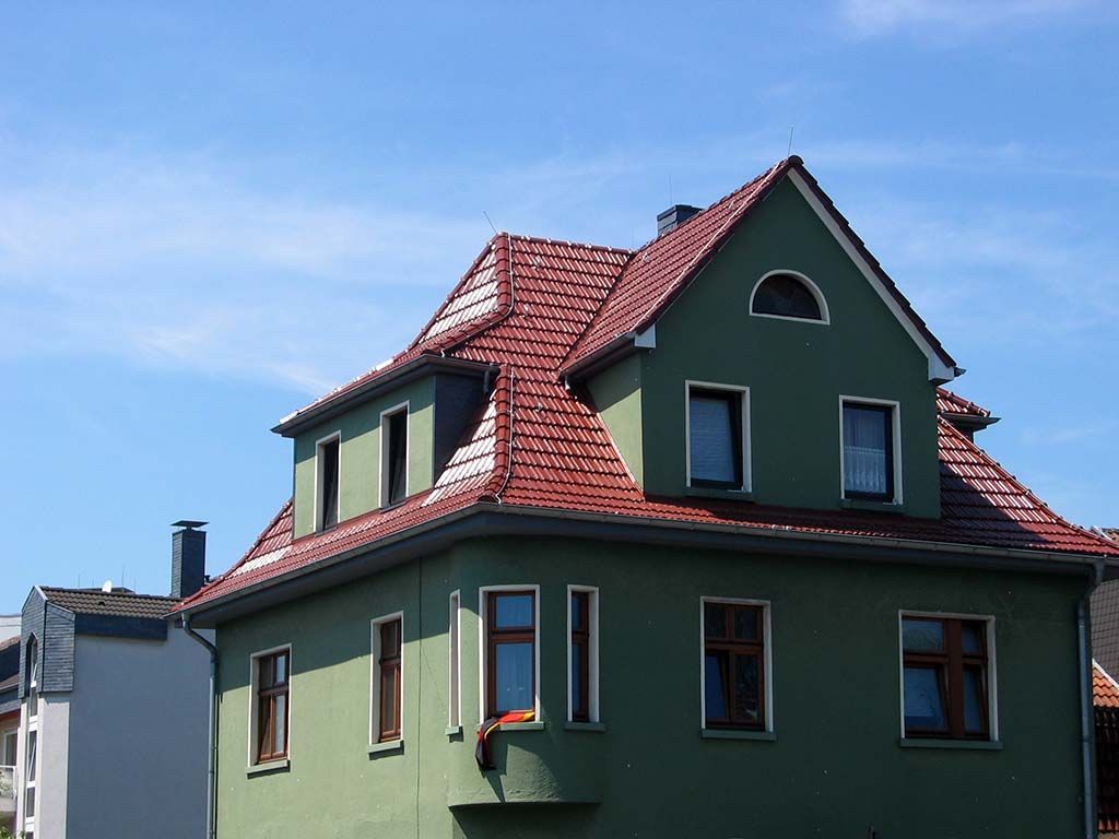 Haus mit roten Ziegeln