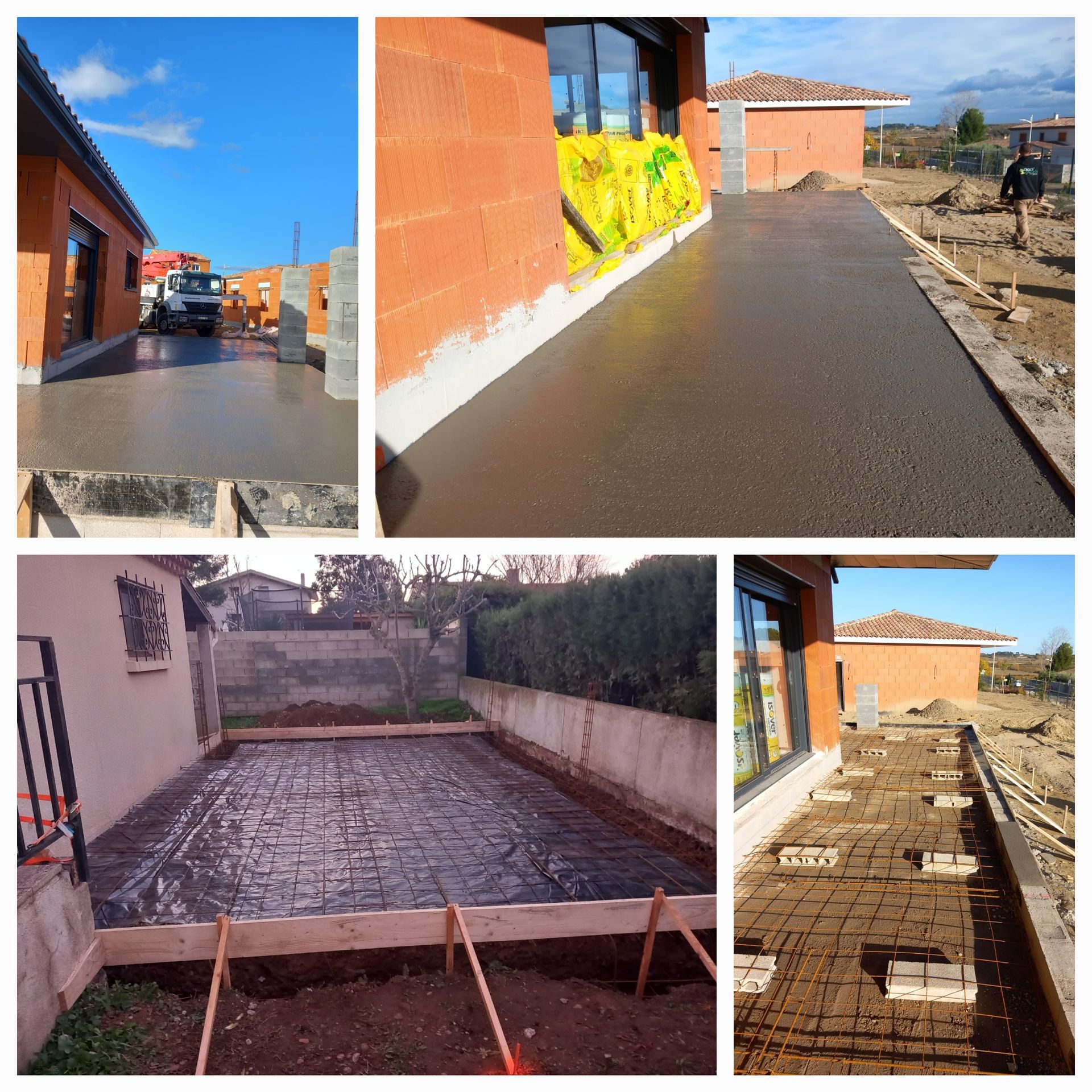 Etape de construction d'une terasse