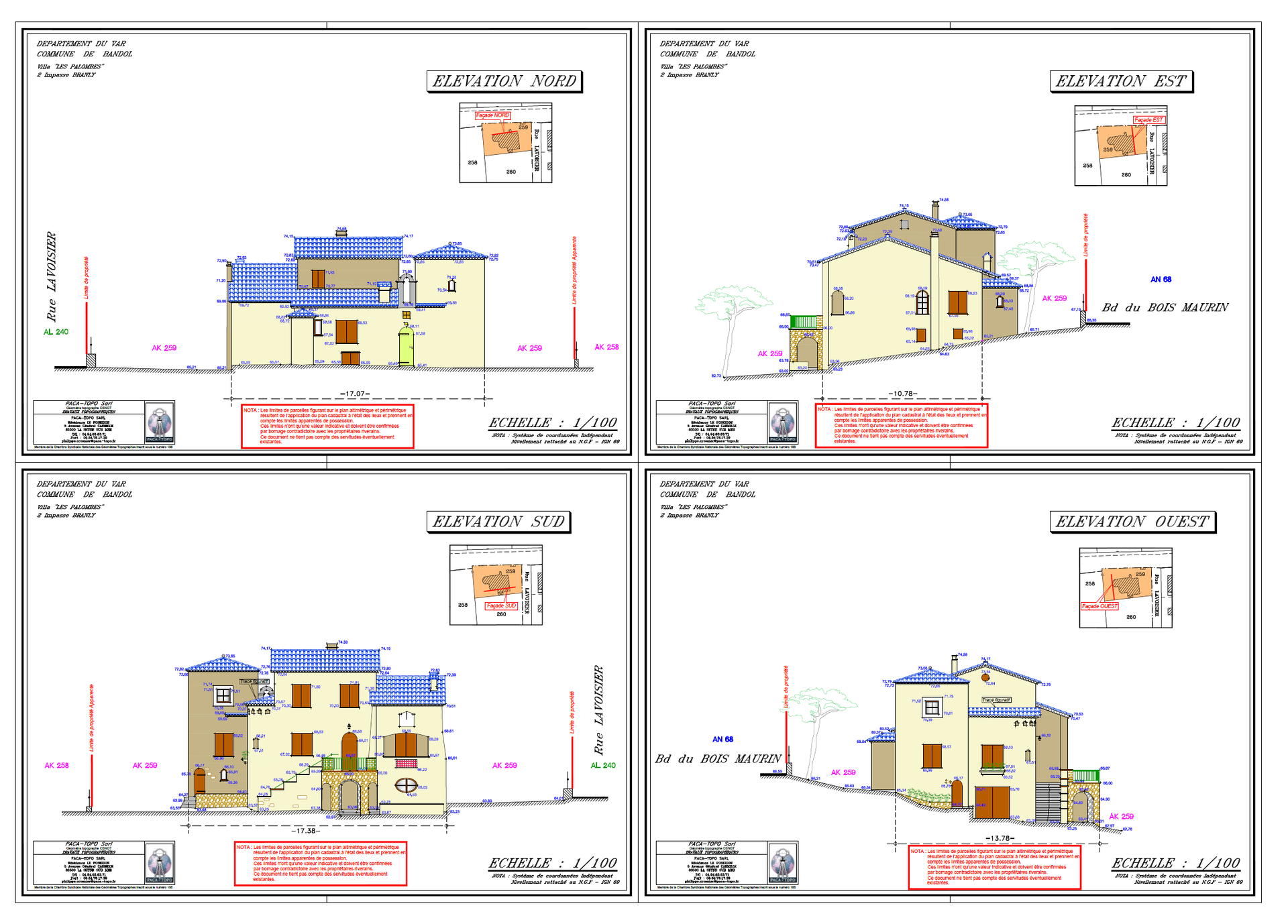 Plan de façade à Bandol
