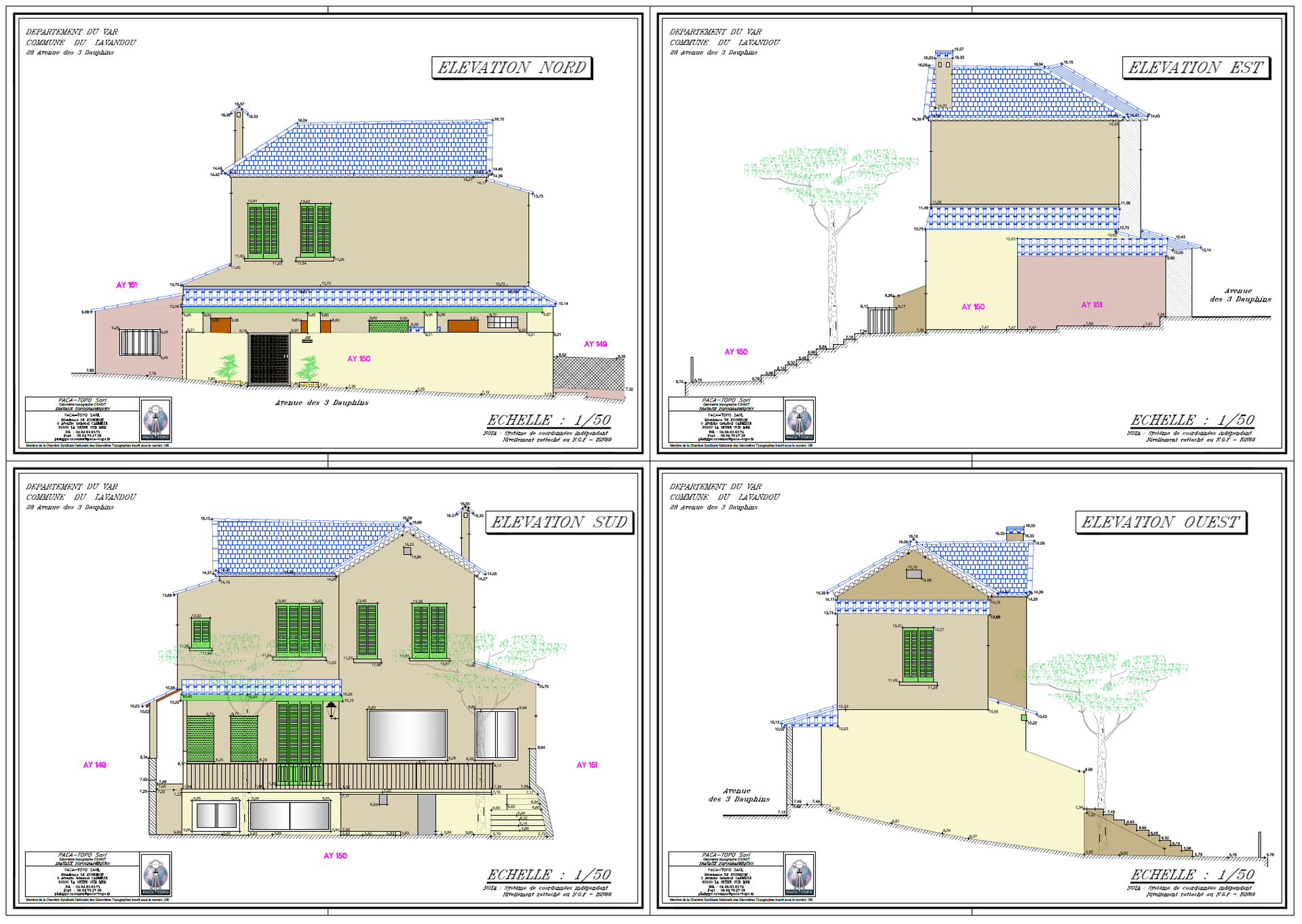 Plan de façade au Lavandou