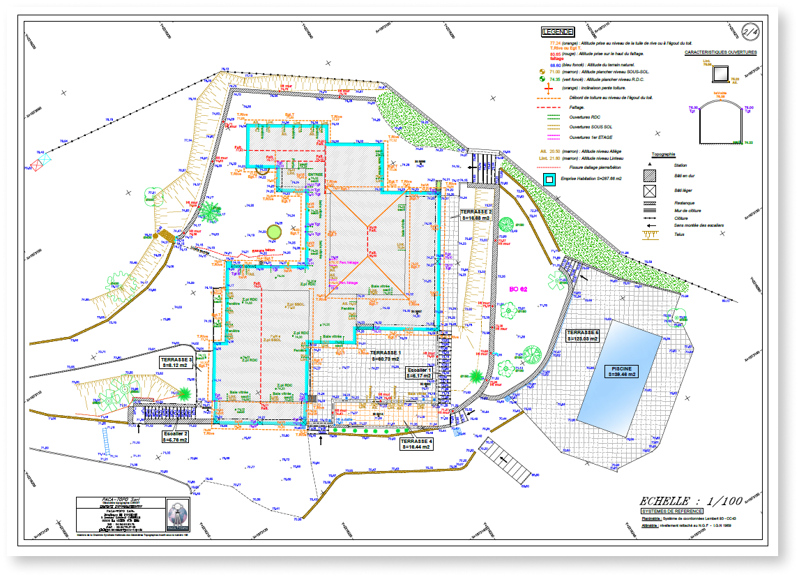 Plan d'une maison à 4 façades