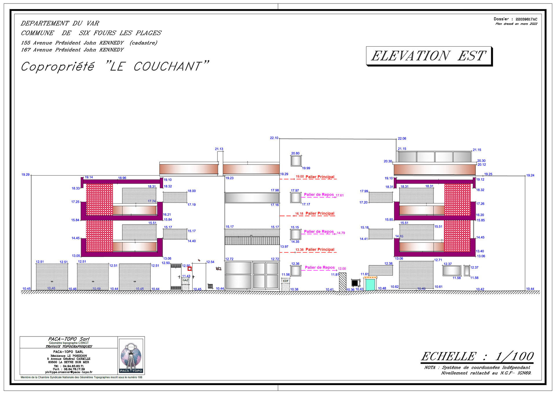 Plan de façade à Six-Fours-les-Plages