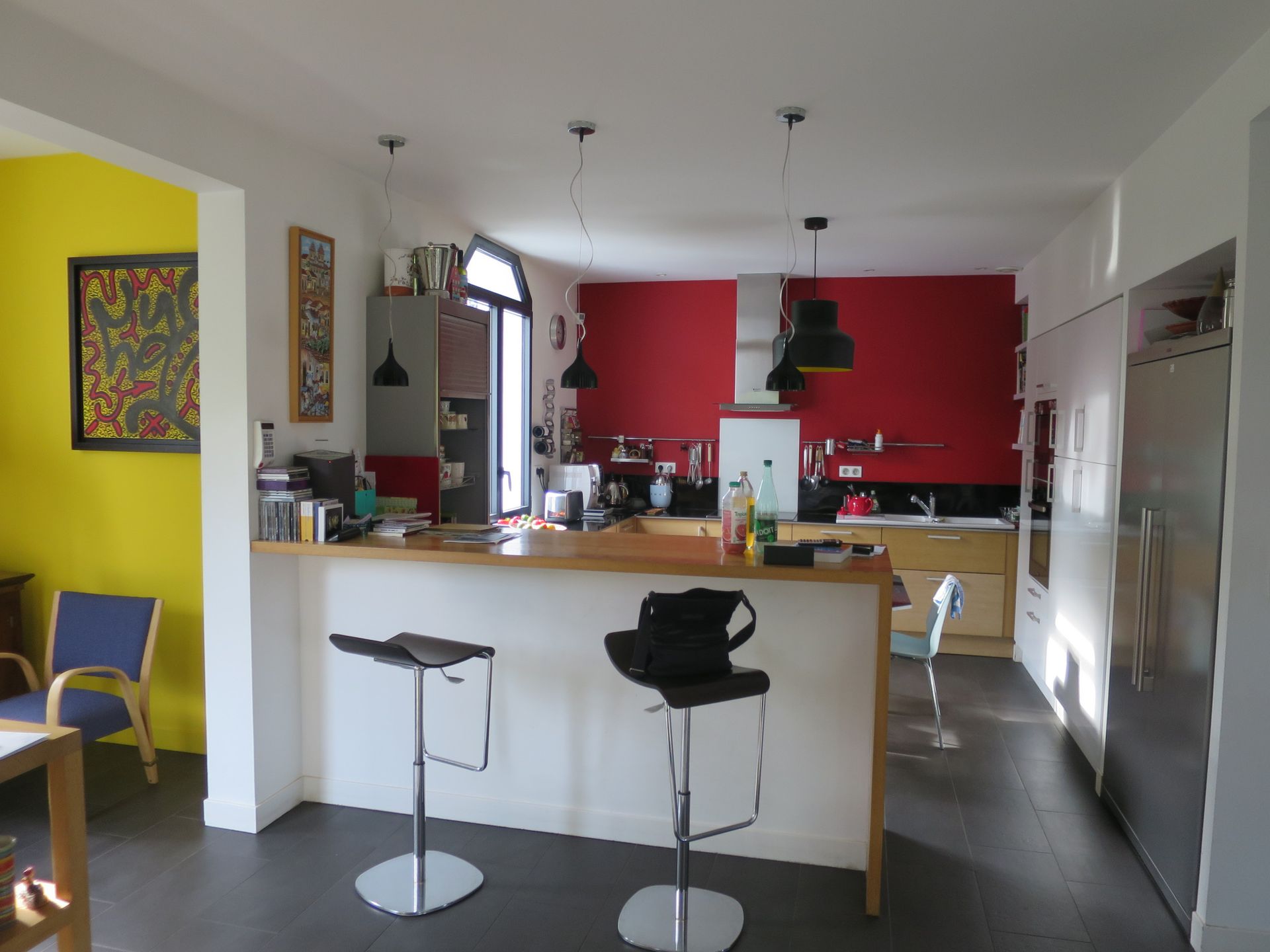 Cuisine avec bar en bois