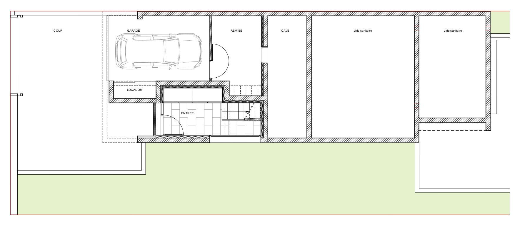 Plan d'une maison avec garage