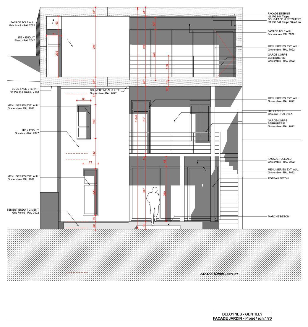 Plan de construction d'architecte