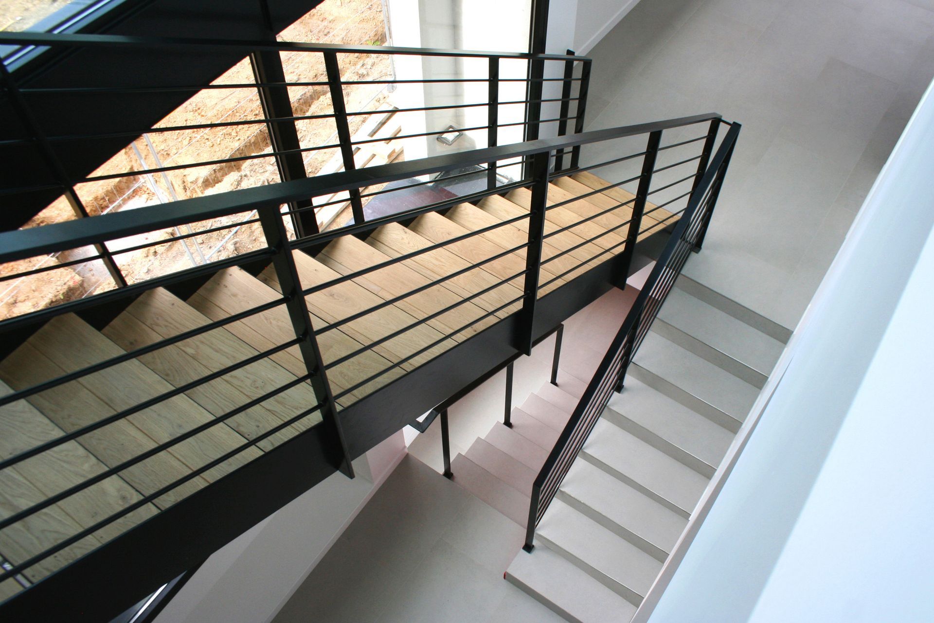 Escalier en bois et métal