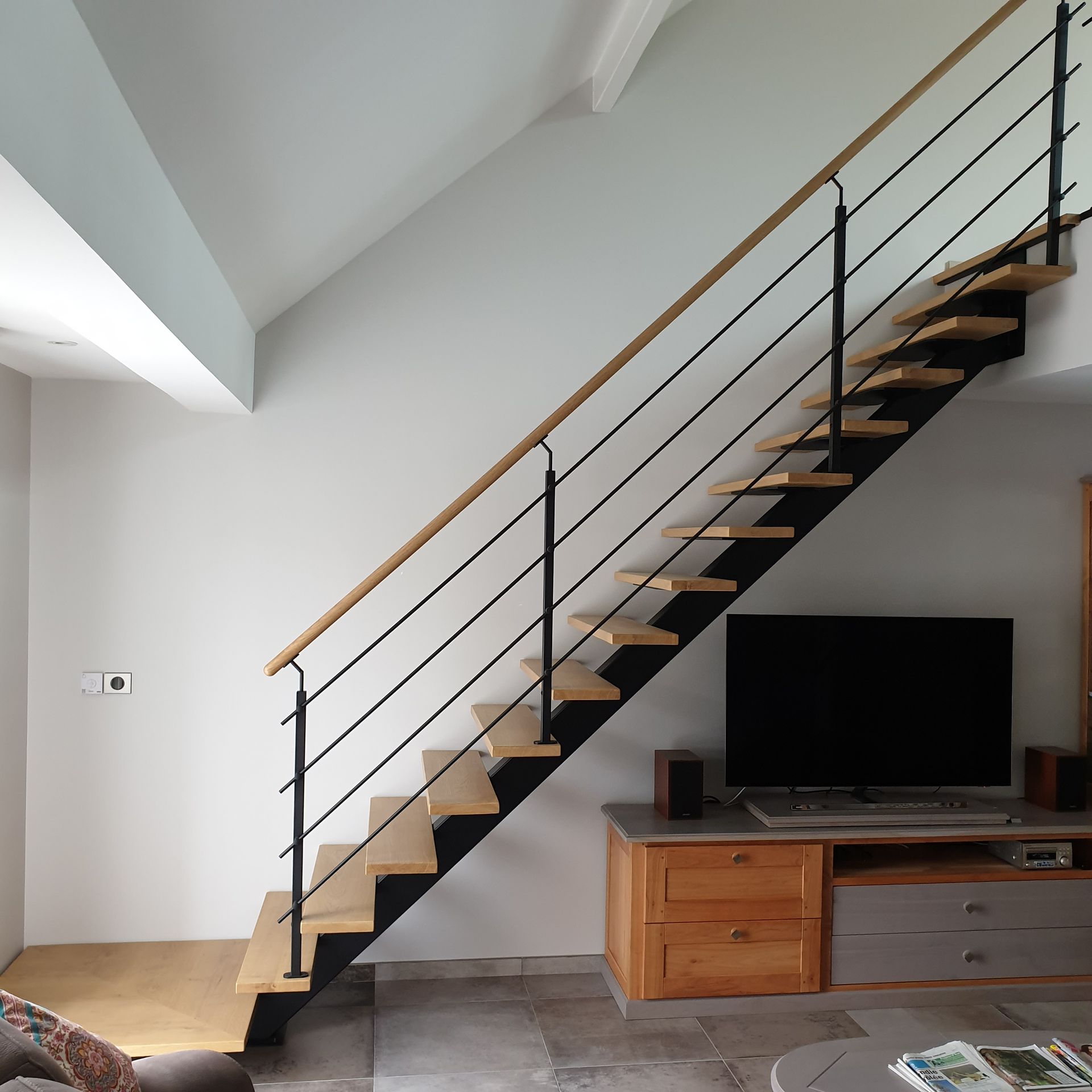 Escalier en bois métal