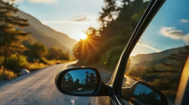 Vista desde el interior de un coche 