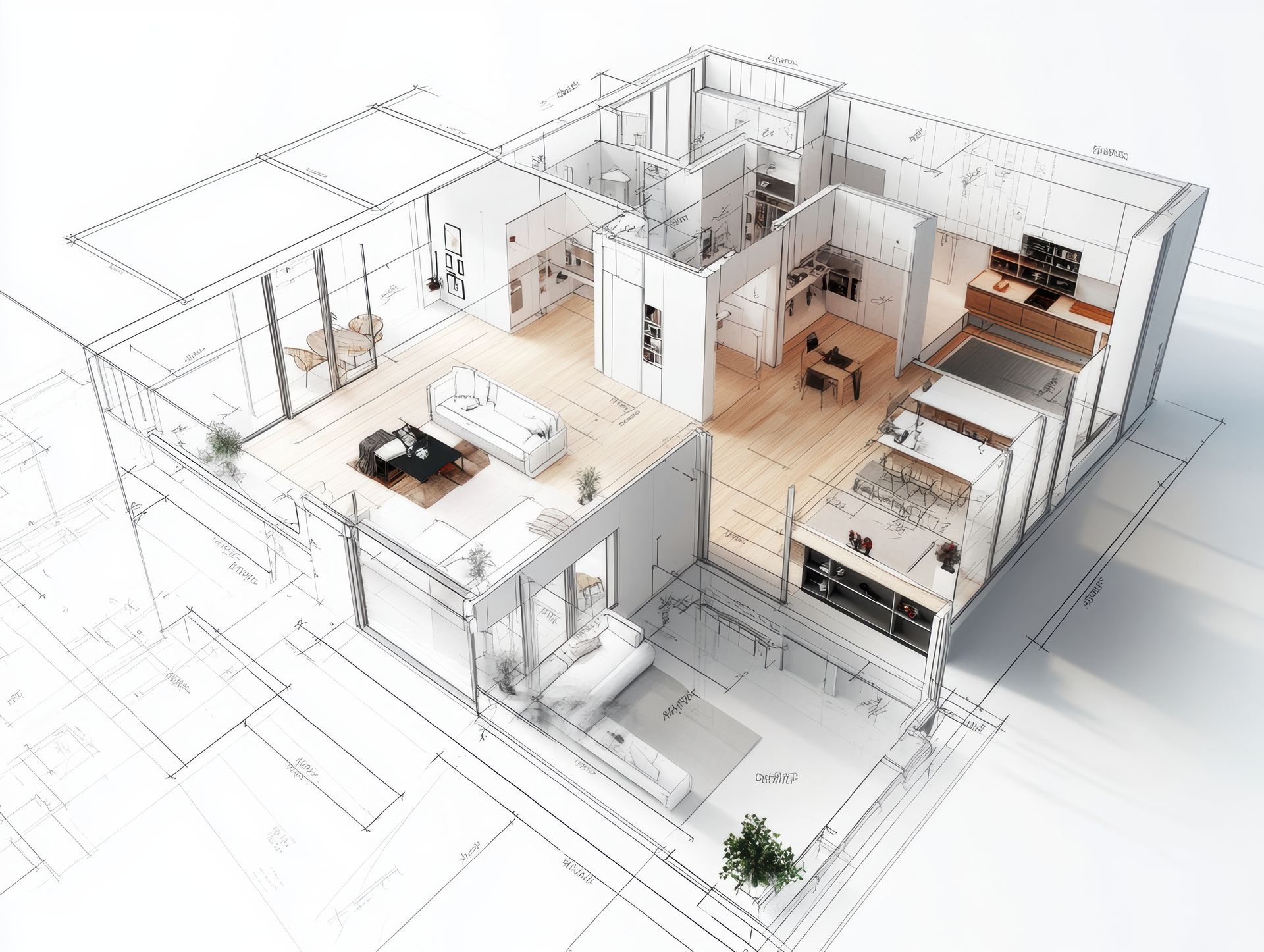 Agencement en 3D d'une maison