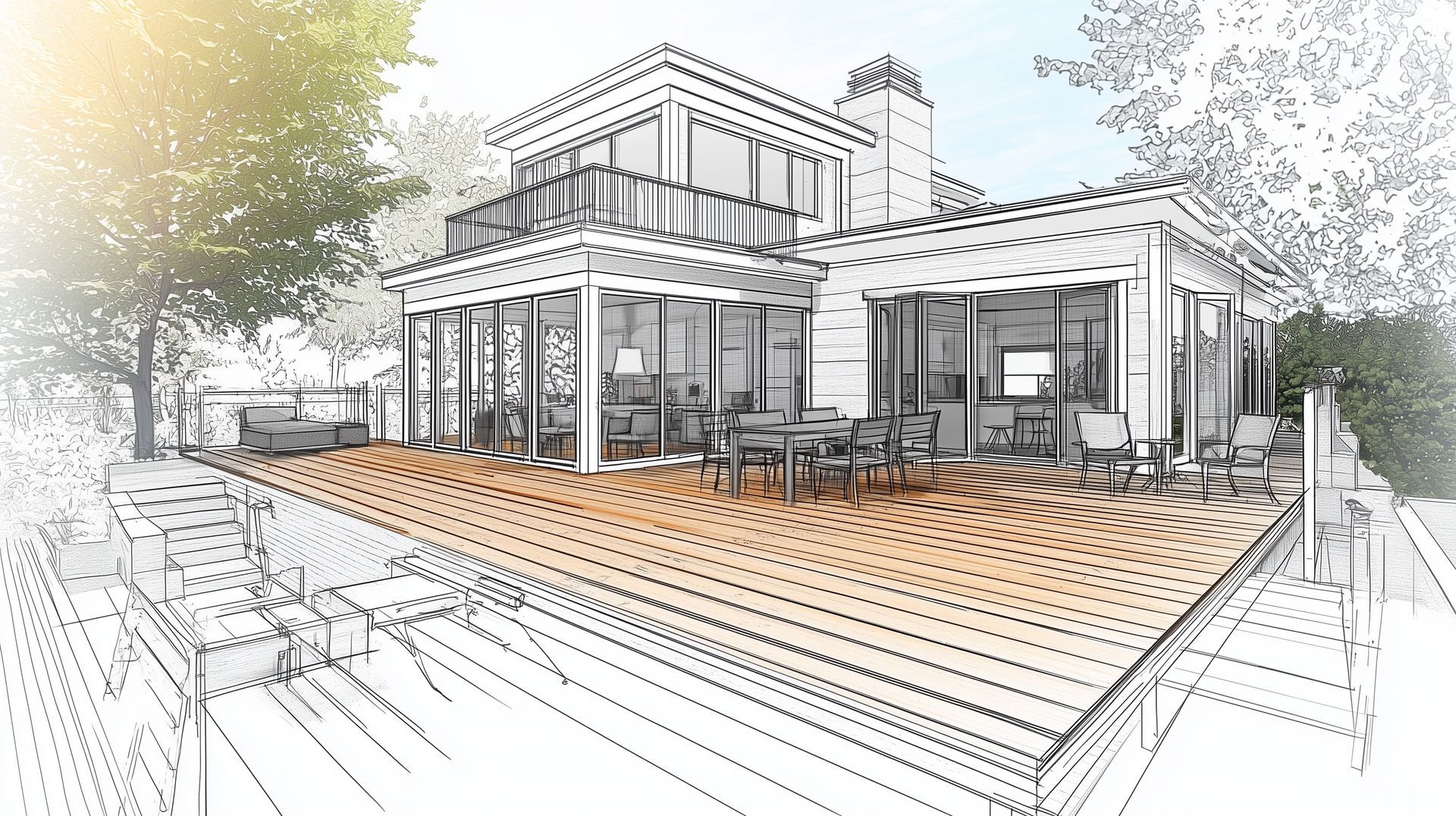 Dessin d'une terrasse