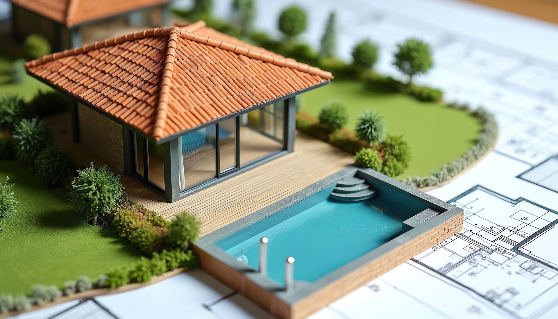 Maquette 3D d'une piscine
