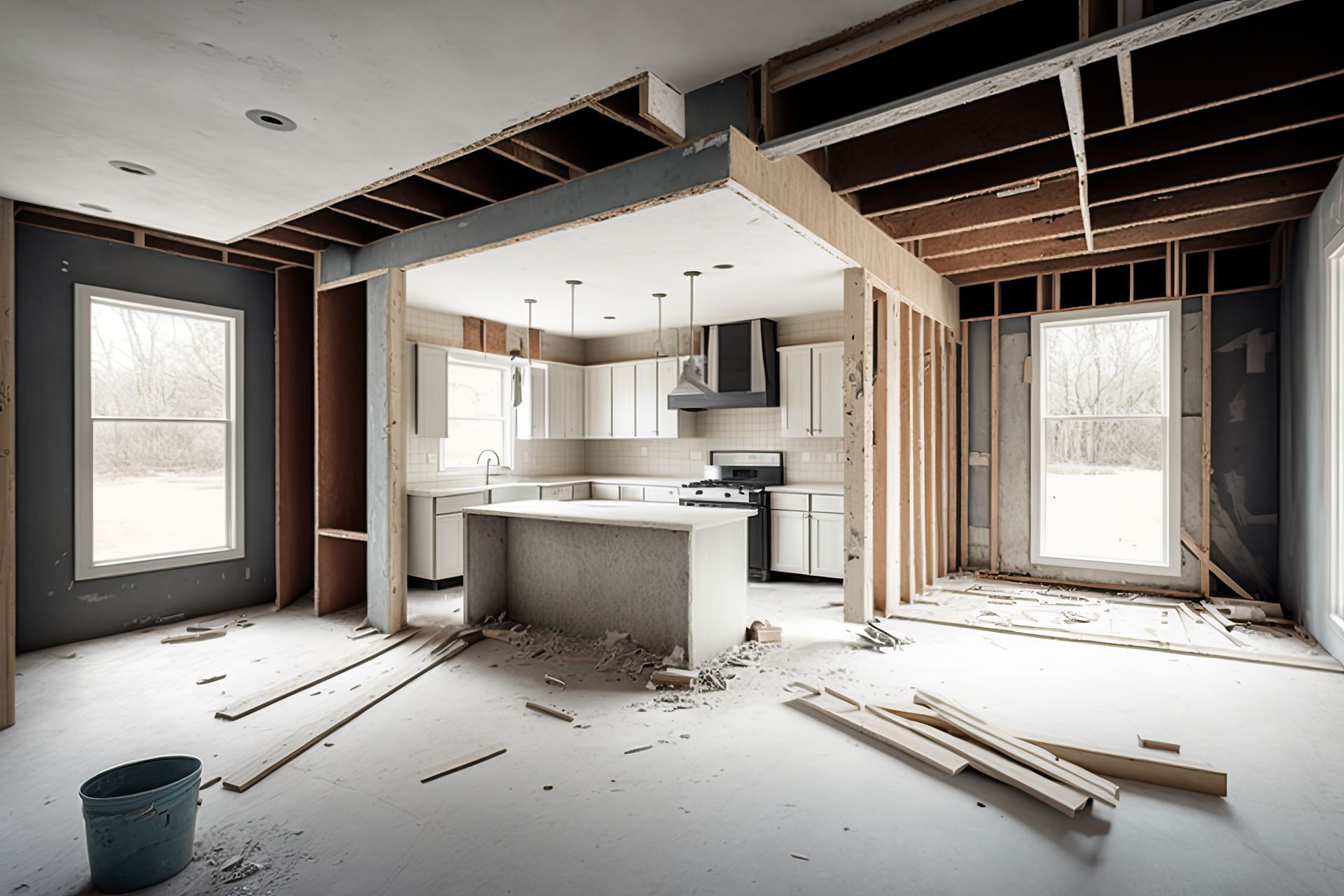 Travaux de rénovation dans une maison