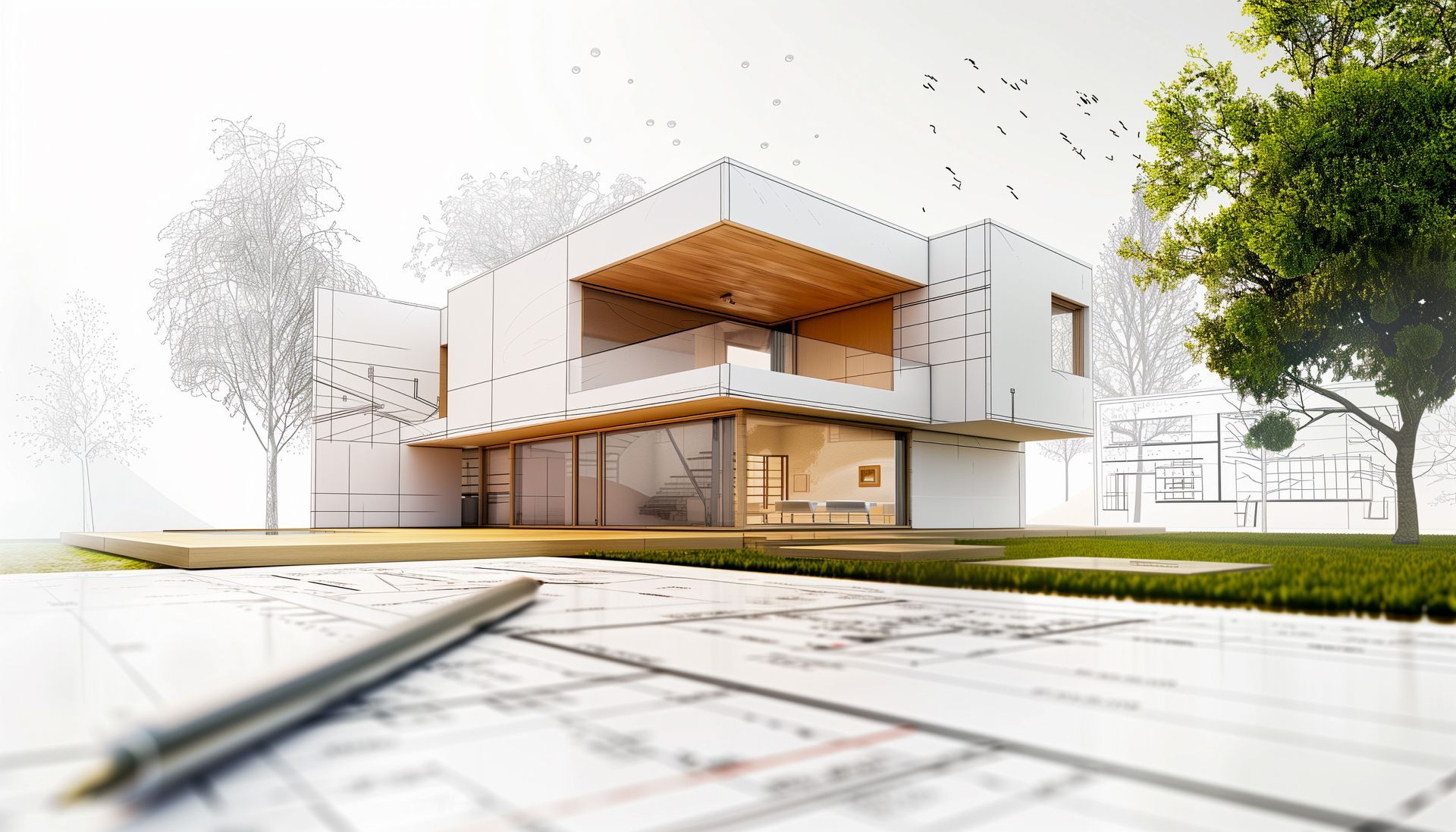 Plan de maison moderne à étage