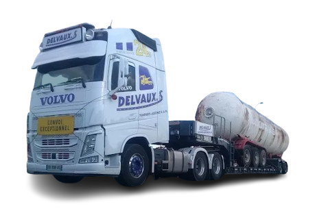 Camion Volvo blanc.
