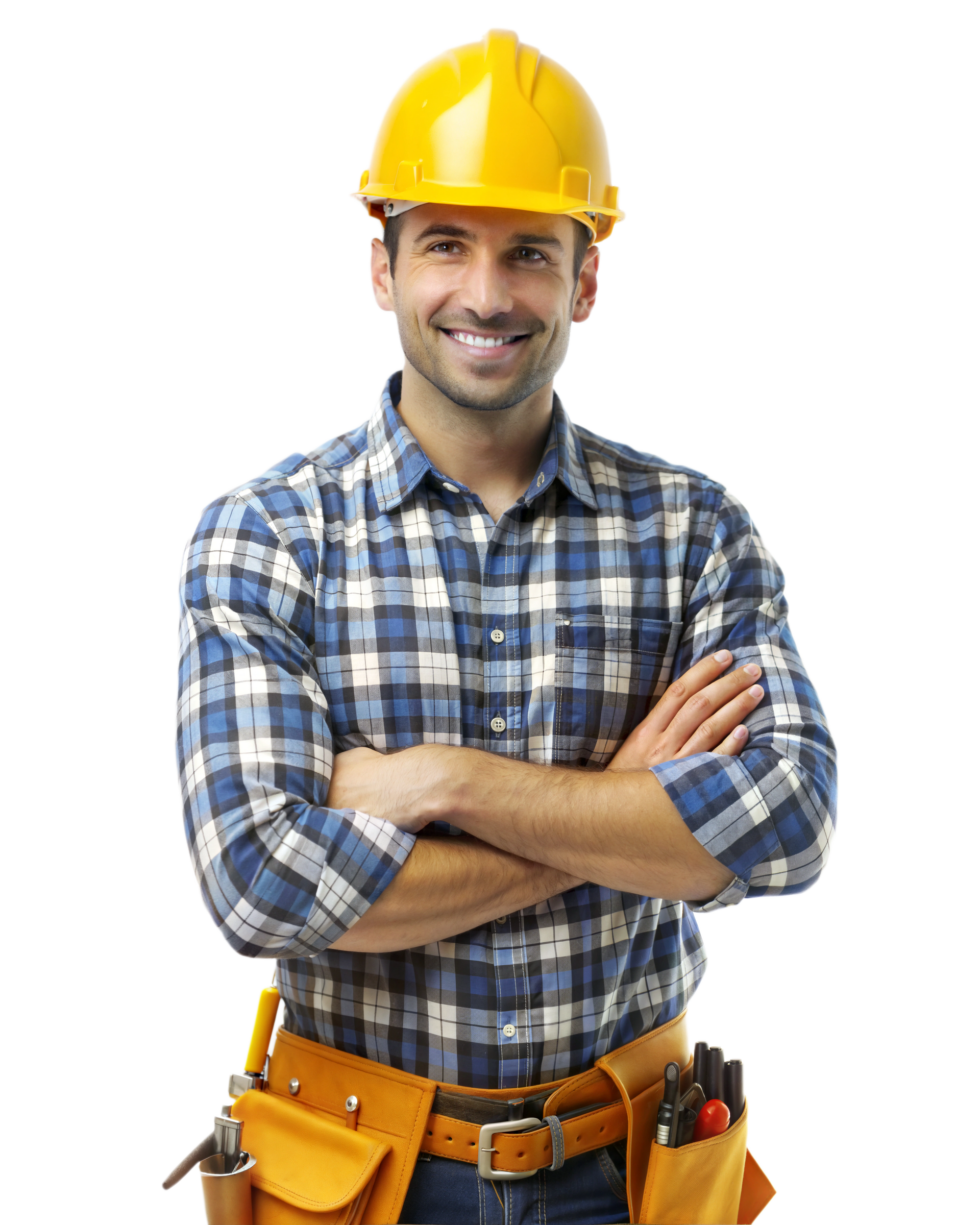 Chauffagiste avec un casque jaune