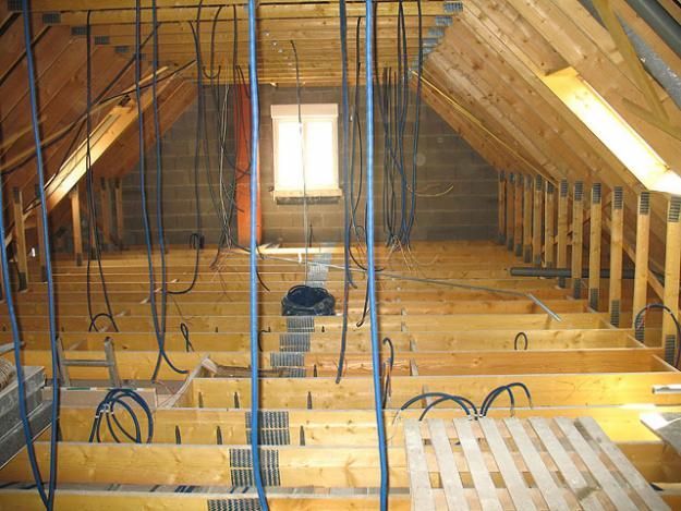 Travaux d'électricité sous les combles