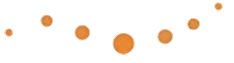 Un grupo de círculos naranjas flotan en el aire sobre un fondo blanco.