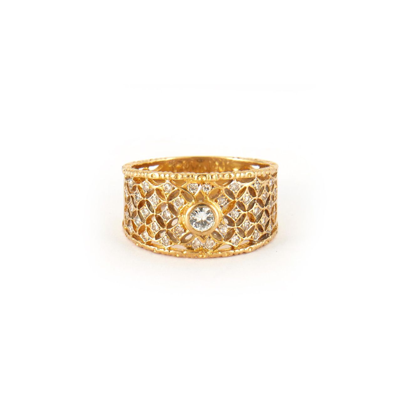 Bague or jaune et diamants