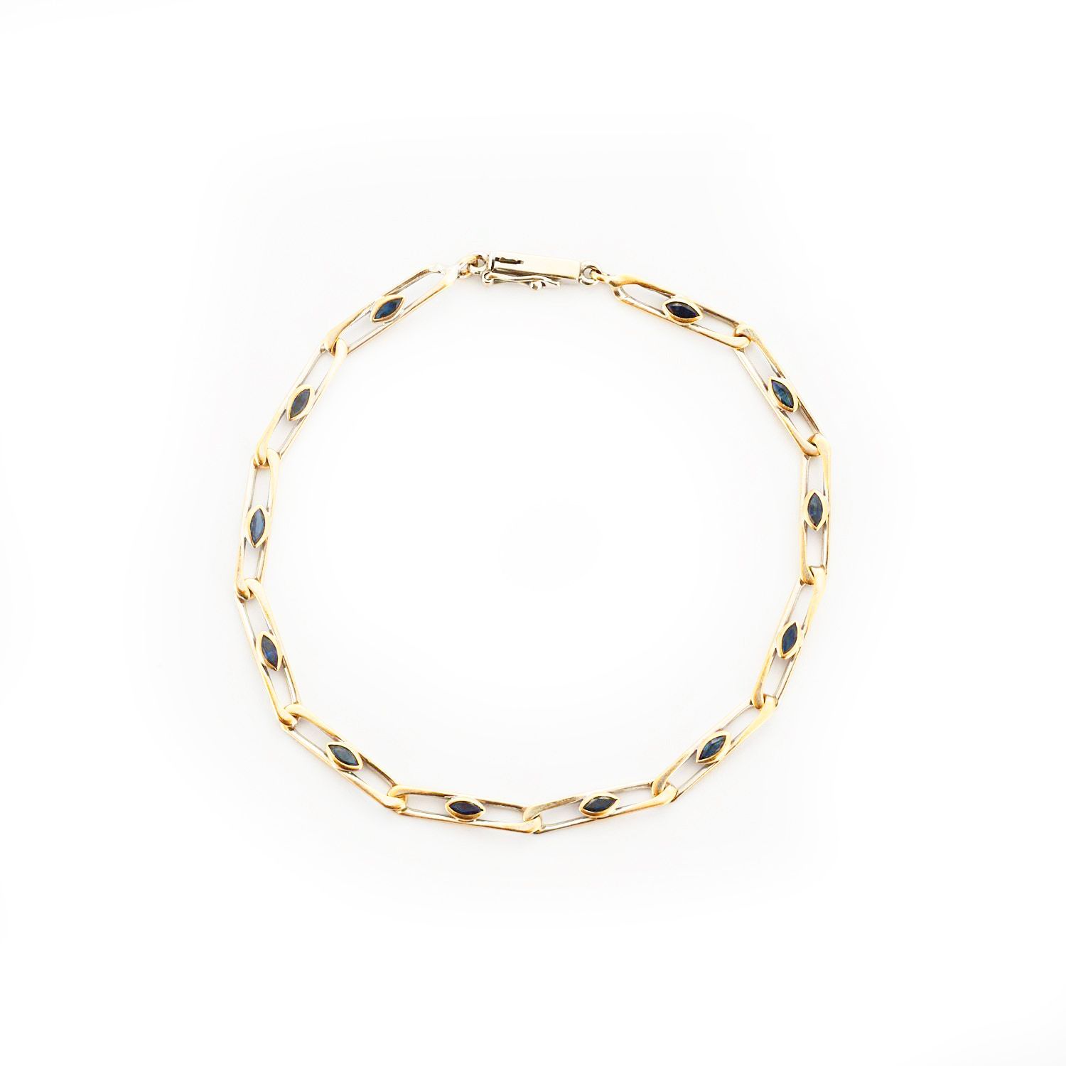 Bracelet or et saphirs