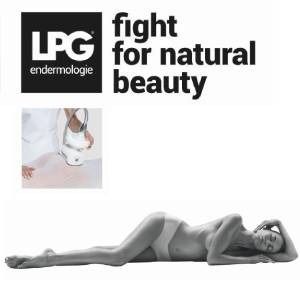 Una mujer está tumbada en el suelo con un logotipo de GLP en el fondo.