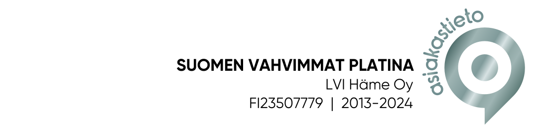 Suomen vahvimmat platinum -logo ja palkintomerkki valkoisella taustalla