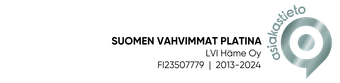 Suomen vahvimmat platinum -logo ja palkintomerkki valkoisella taustalla