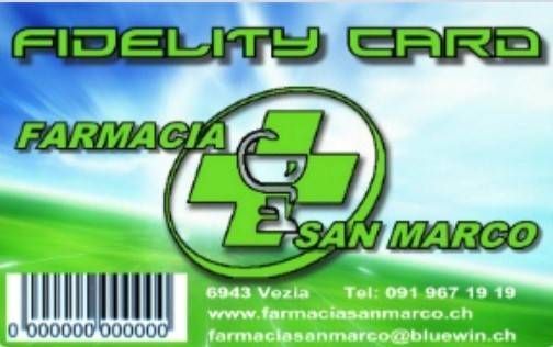 Una carta fedeltà verde per la farmacia san marco