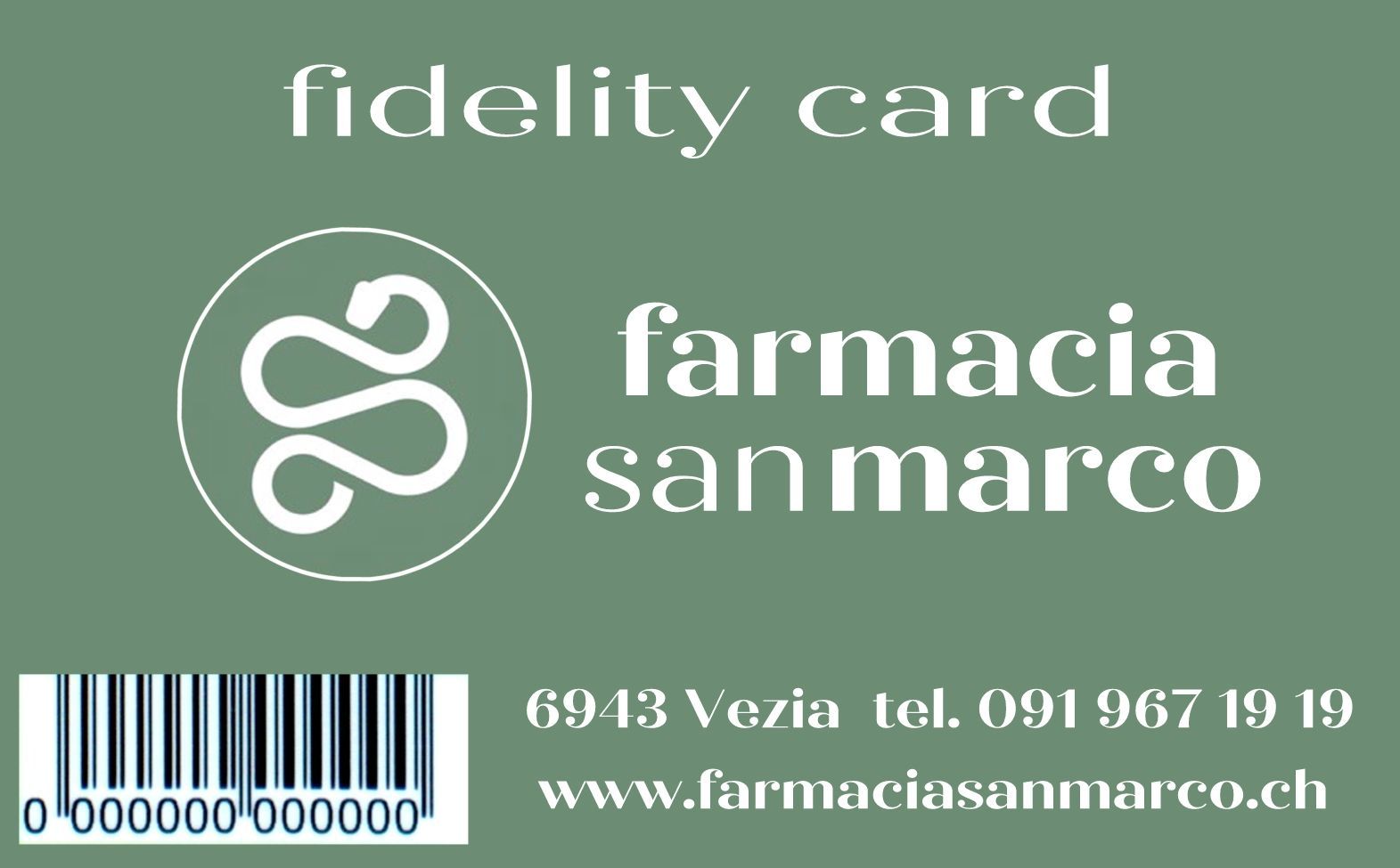 Una carta fedeltà verde per la farmacia san marco