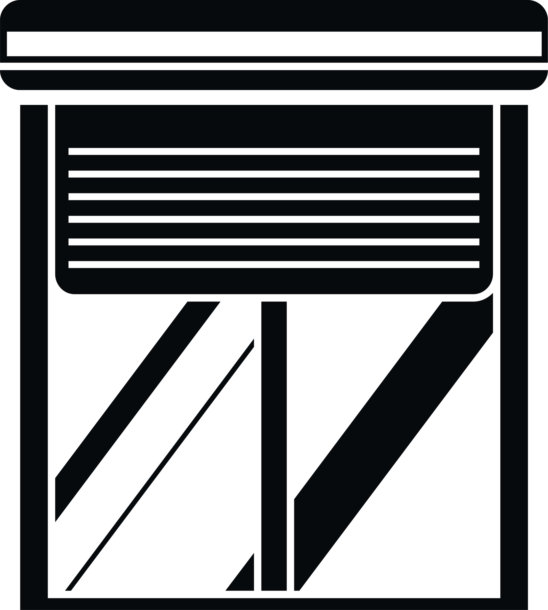 Fenêtre avec un volet roulant horizontal partiellement abaissé.