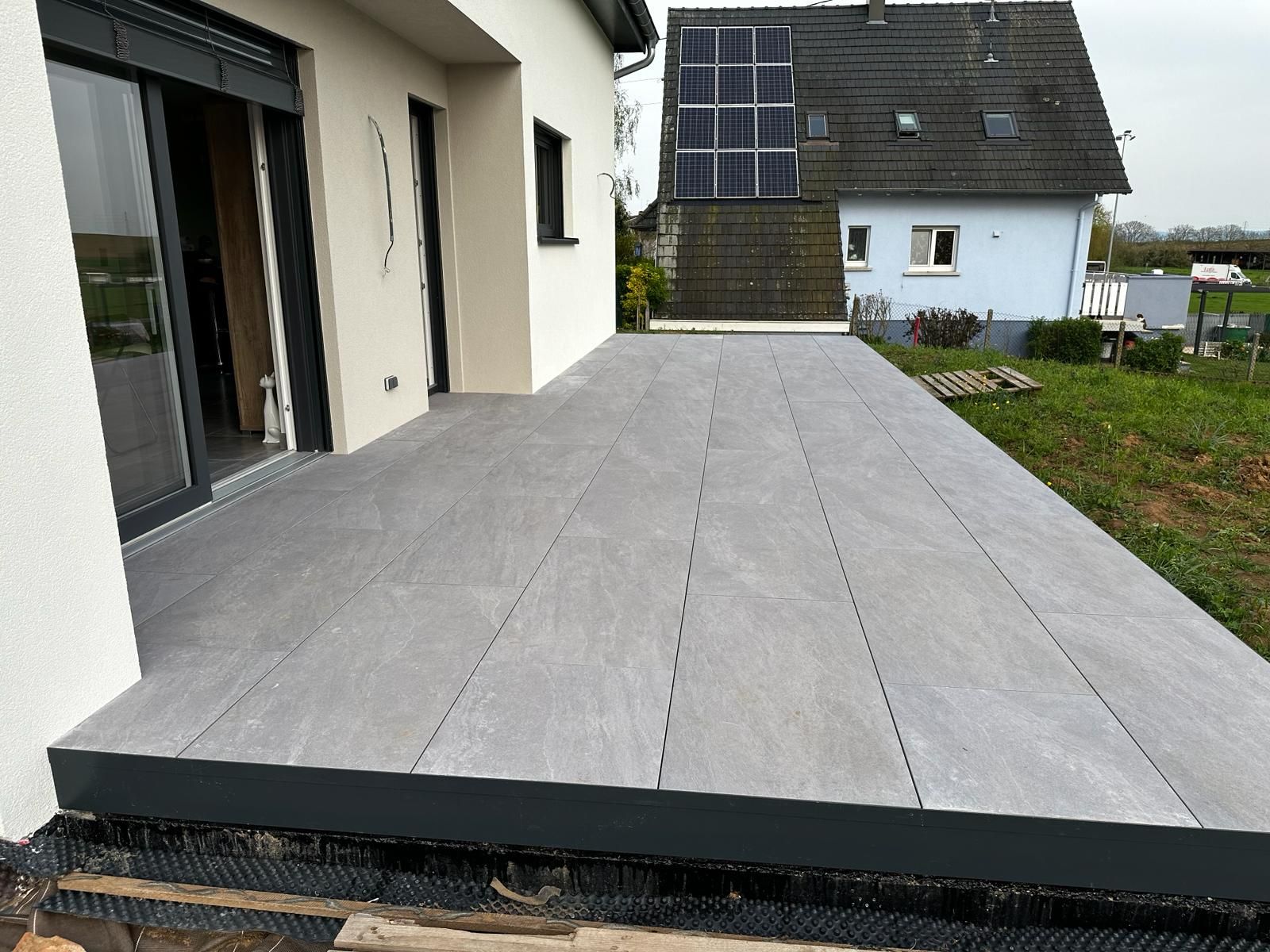 Construction d'une terrasse en béton