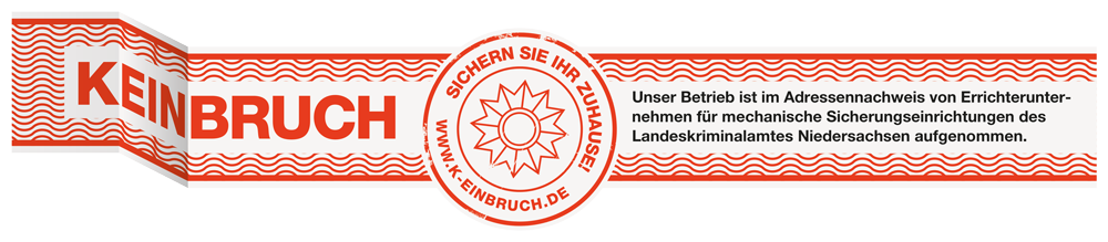 Ein rot-weißes Schild mit der Aufschrift „Keinbruch“