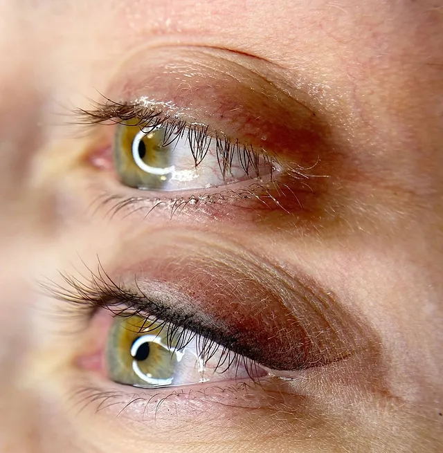 Un primer plano de los ojos de una mujer con maquillaje.