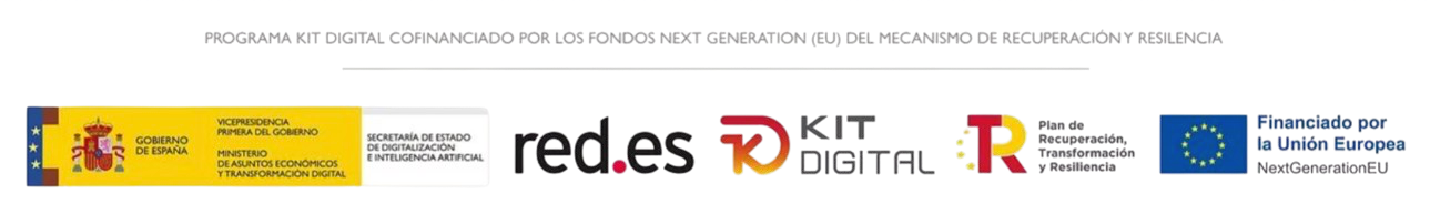 Logotipos de varias organizaciones, entre ellas red.es, KIT digital y la UE.