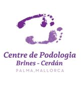 A purple logo for centre de podologia brines cerdan palma mallorca