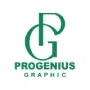 Logotipo da Progenius Graphics em verde com o monograma estilizado &ldquo;PG&rdquo; e o nome da empresa abaixo.