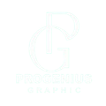 Logotipo branco claro com um grande 