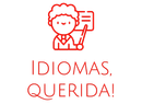 Profesora dibujada con l&iacute;neas rojas en una pizarra con el texto &ldquo;IDIOMAS, QUERIDA!&rdquo;