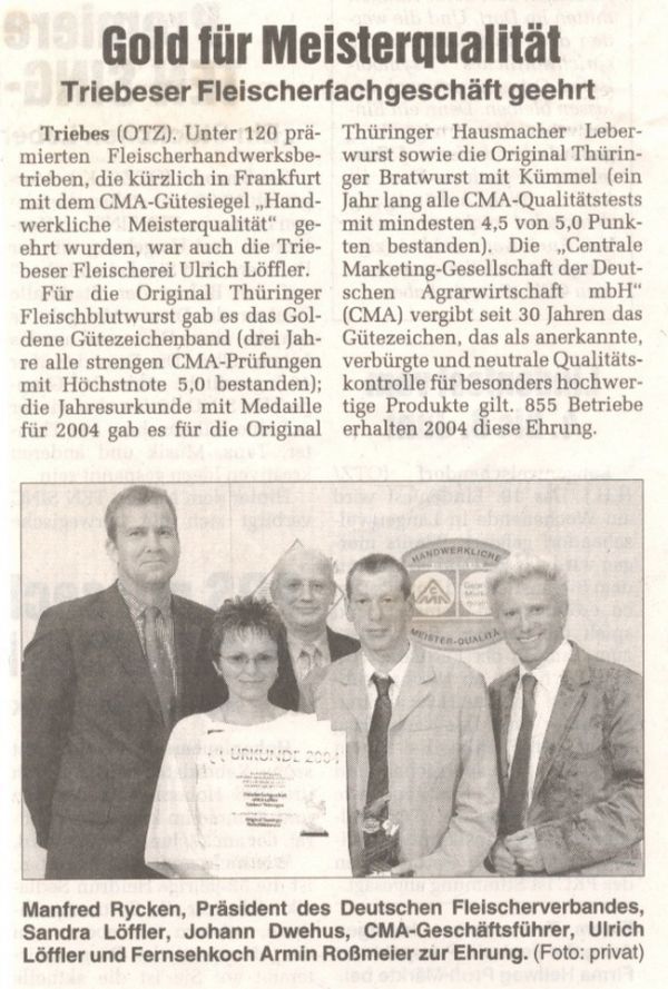 Fleischerei Löffler – Zeitungsartikel