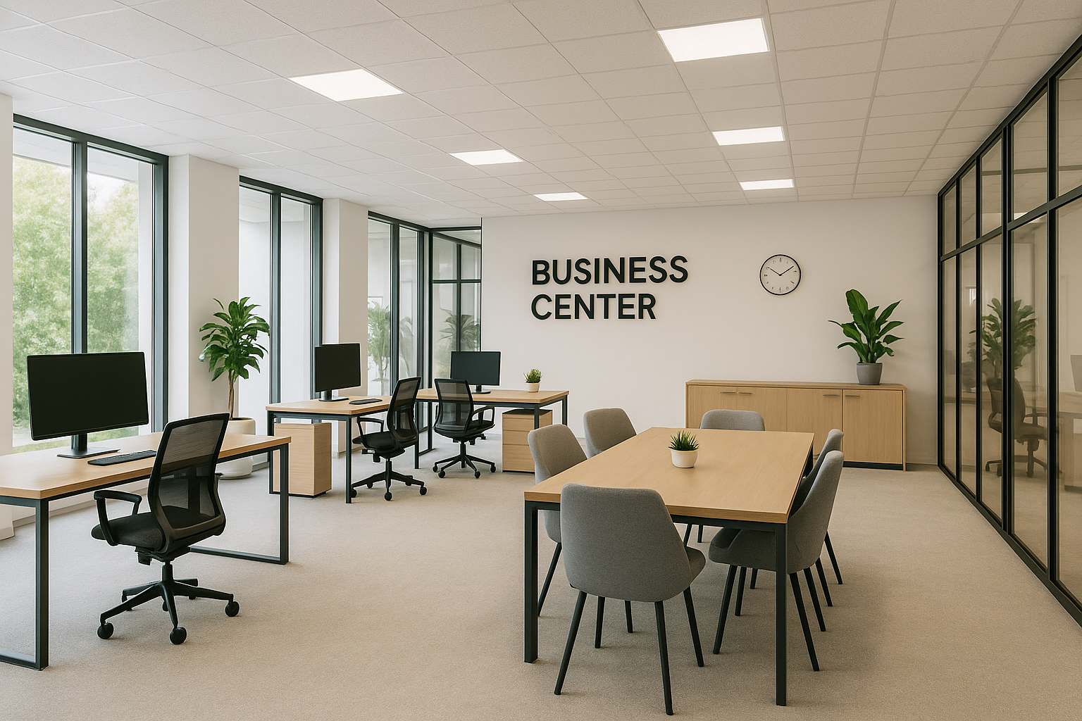 Sedlmeyer Gmbh - modernes Büro mit ergonomischen Stühlen und großer Fensterfront in einem Bürokomplex in einer Innenstadt