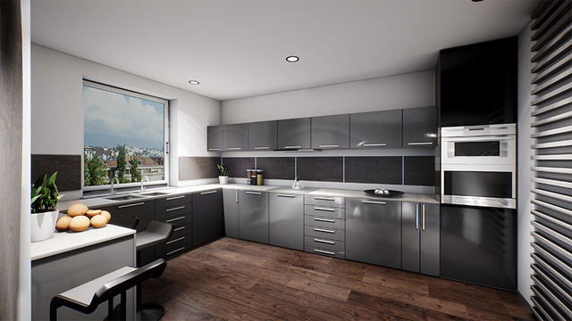 image 3D intérieur - coin cuisine