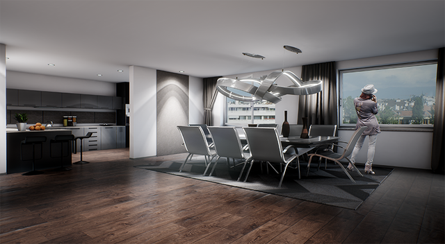 image 3D intérieur - salle à manger