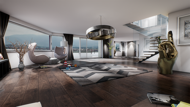 image 3D intérieur - espace